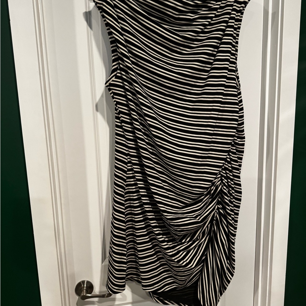 Anthropologie Black and White Asymmetrical Dress - Picture 2 of 5